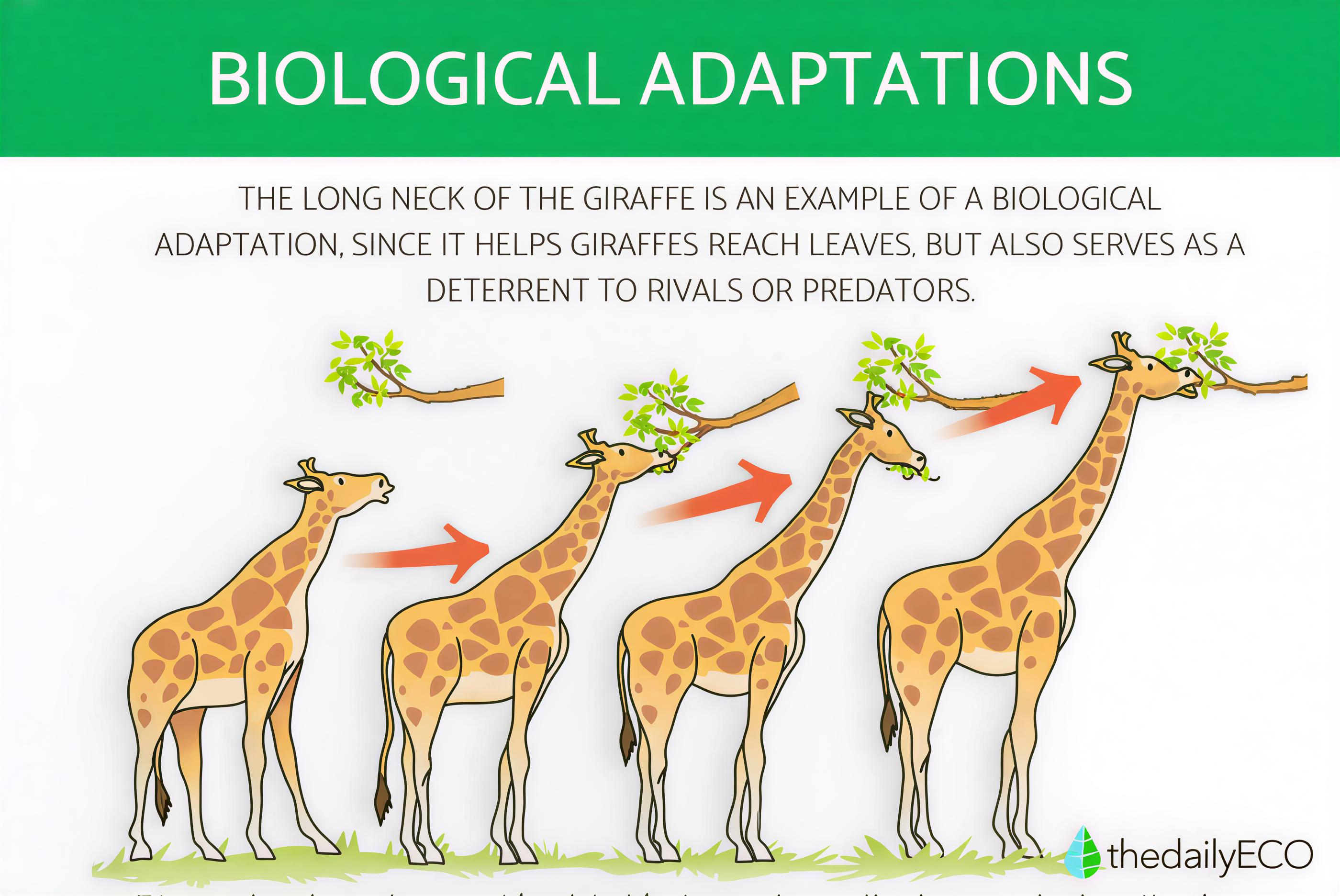 Example of physical adaptation: Giraffe's long neck